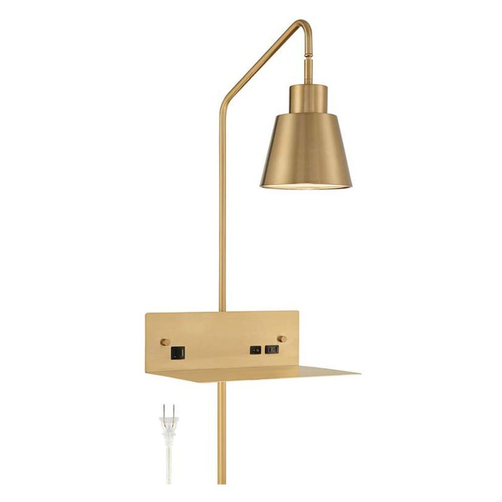 Possini Euro Trina Plug-In Wall Lamp Shelf