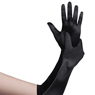 BABEYOND Long Opera Party 20s Satin Gloves Stretchy Adult Size Elbow Length