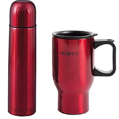 Coffee Mug to Go Stainless Steel Thermos – Thermal Mug Double Wall  Insulated – Coffee Cup with Leak-proof Lid, Reusable,Red 