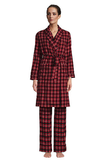 Women's Flannel 4-Piece Pajama Set 
