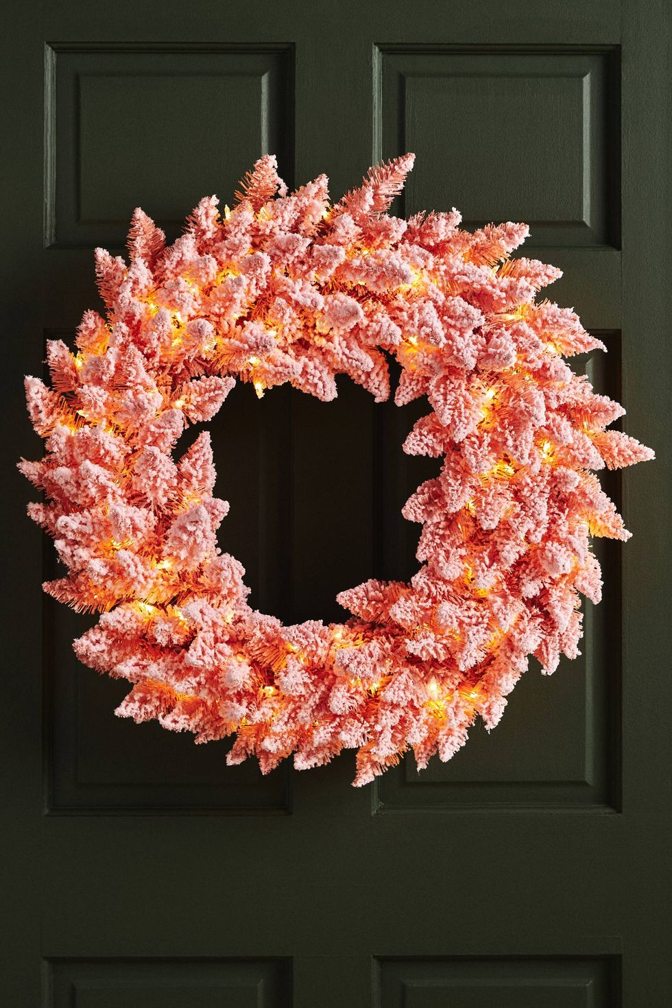 Flocked Light-Up Wreath