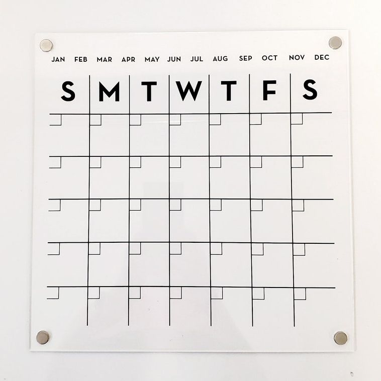 Magnetic Monthly Acrylic Calendar