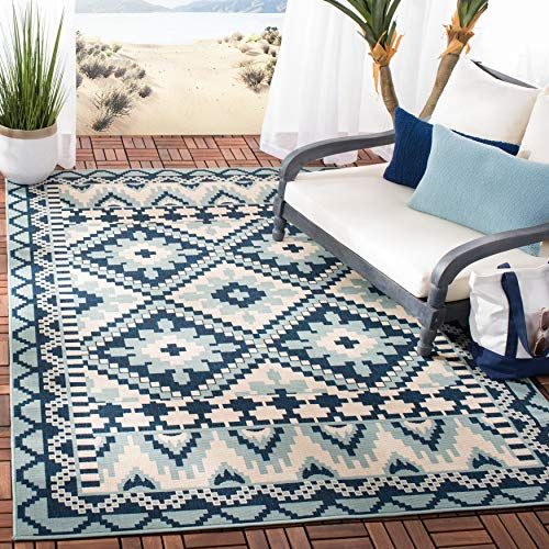 Turquoise and Blue Area Rug 