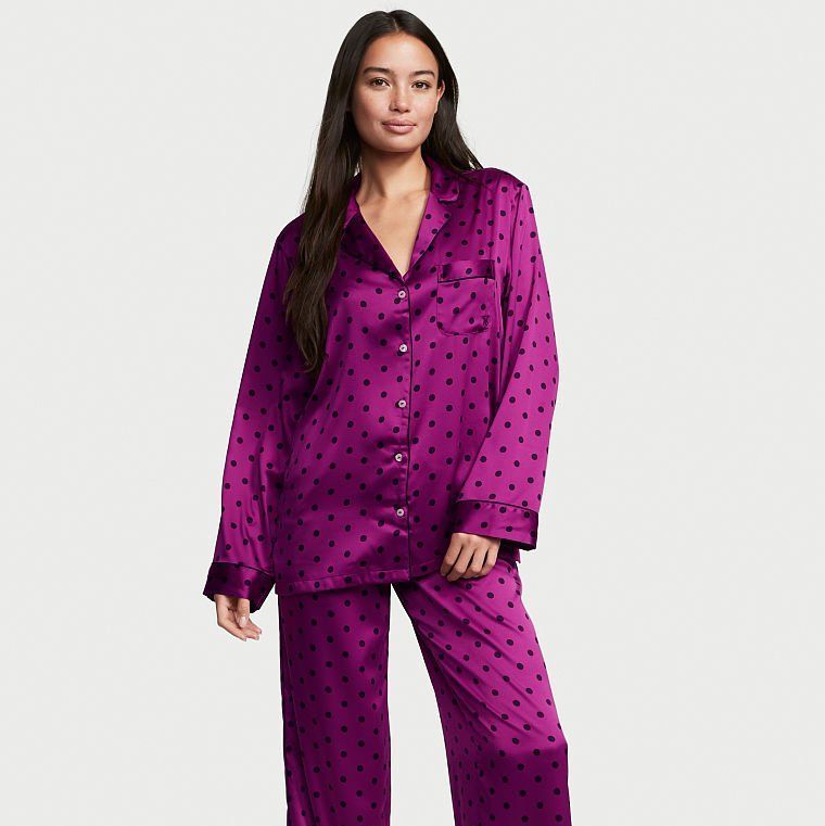Fishers Finery Women's Long Silk Pajama Set