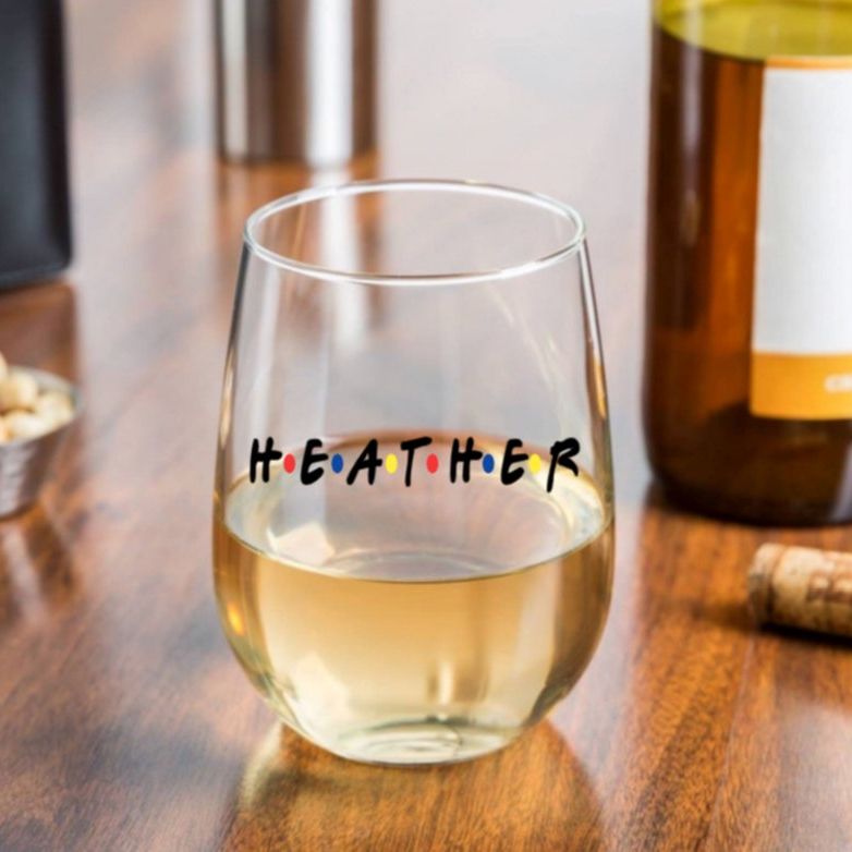 'Friends' Personalized Wine Glass