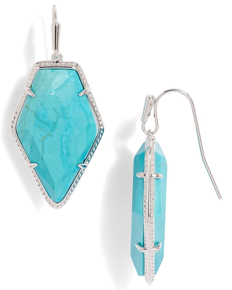 Framed Turquoise Drop Earrings