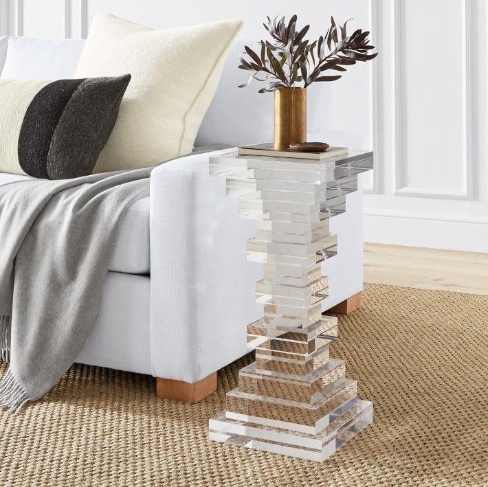 stacked acrylic accent table