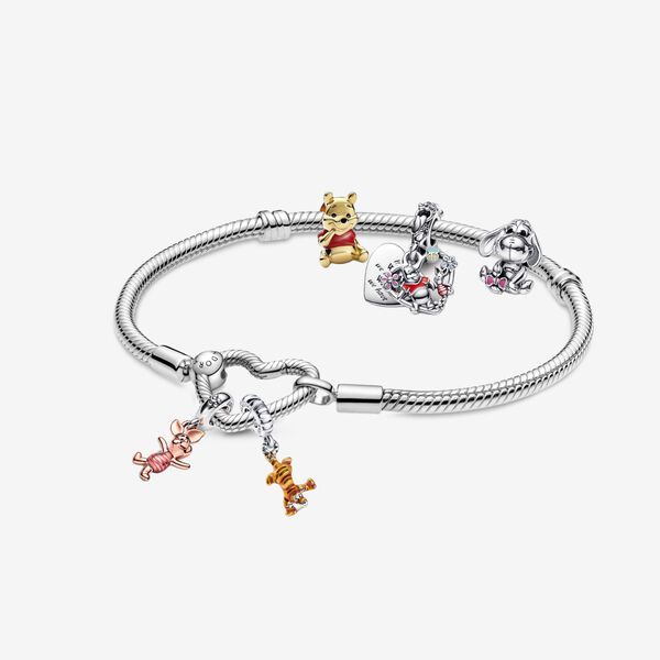 Disney Charm Bracelet Silvertone with Mickey Mouse Ruby Colored Stones –  Tiffany's Treasures and Trinkets