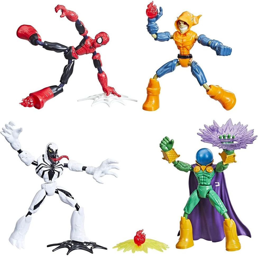 Spider-Man Bend and Flex Action Figure Toy (4-Pack)