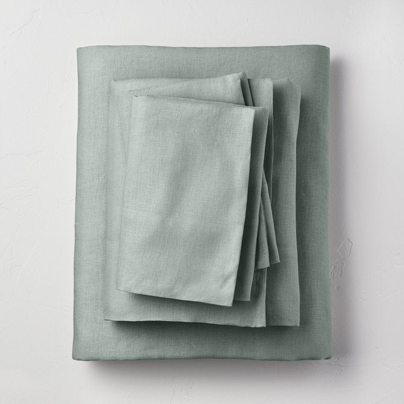 Casaluna Washed Linen Solid Sheet Set  