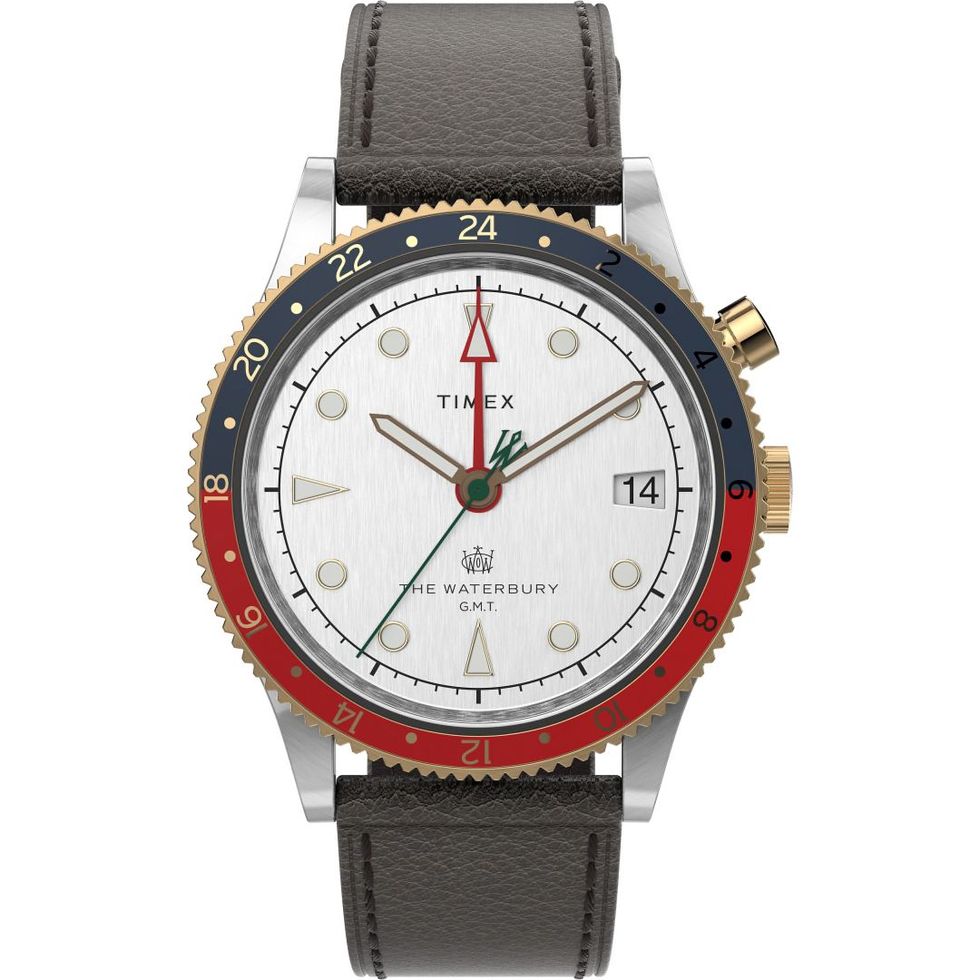 Đồng hồ đeo tay bằng da Waterbury GMT 39mm SST truyền thống