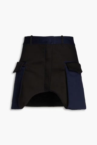 Cotton-blend twill mini skirt