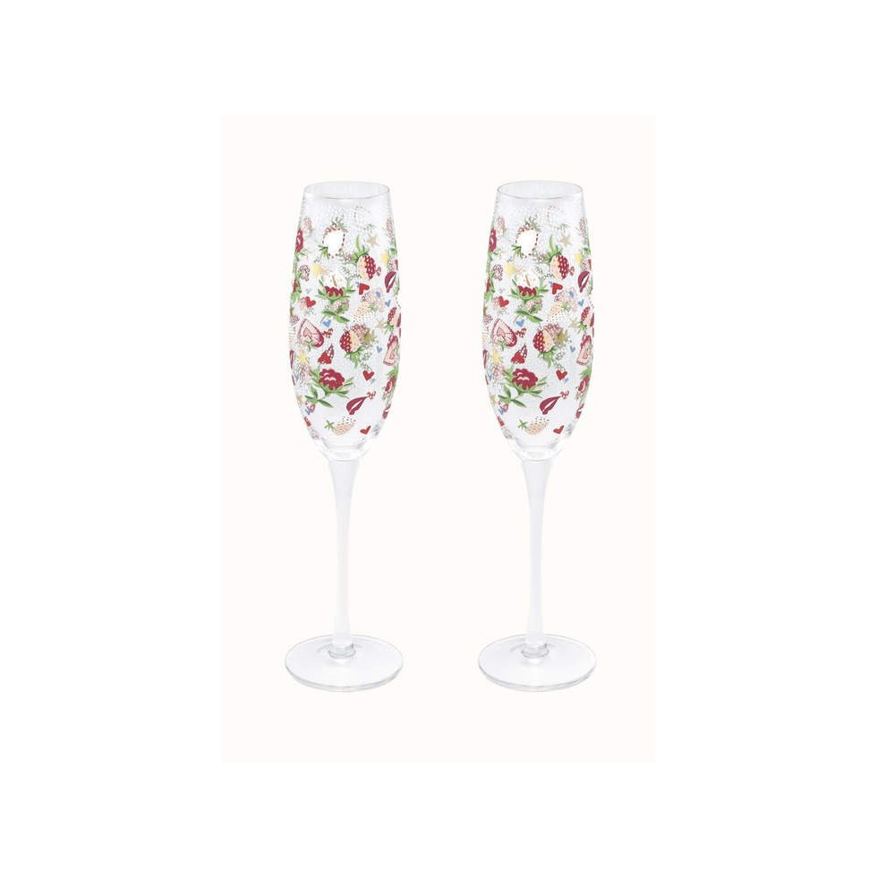GBBO Showstopper Ditsy Set of 2 Champagne Flutes, £26