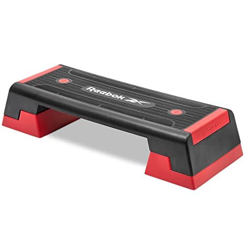 Fitness Aerobic Step, Adjustable from 4” to 6”, Exercise Stepper with  Risers for Home Gym Cardio Strength Training