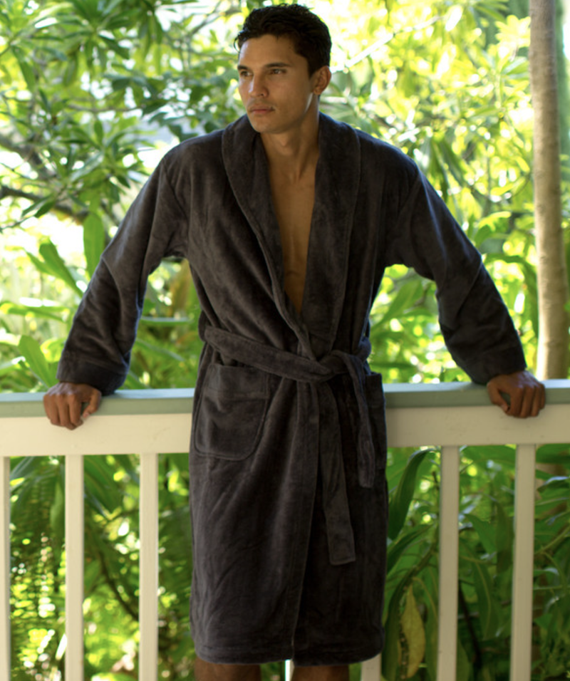 Four Seasons Robe Combed Cotton Long Length David Archy Combed Cotton Soft  Gentlemen Robe