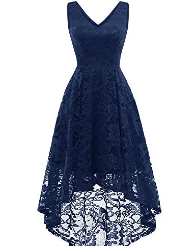 Sleeveless Hi-Lo Lace Formal Dress Cocktail Party Dress