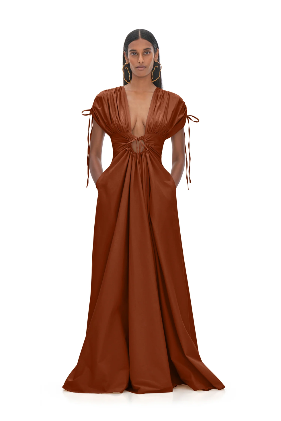 Andrea Iyamah Xena Cocoa Maxi Dress 