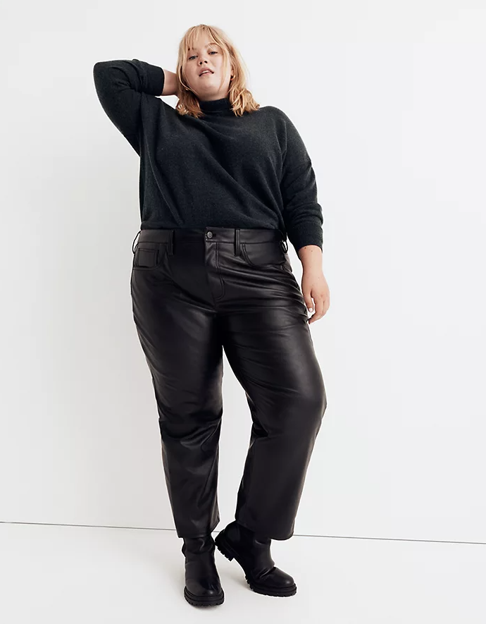 High-Waisted Faux-Leather Cropped Wide-Leg Pants | Old Navy
