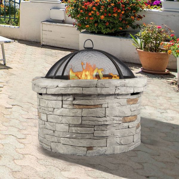 Cheena Stone Outdoor Fire Pit Table