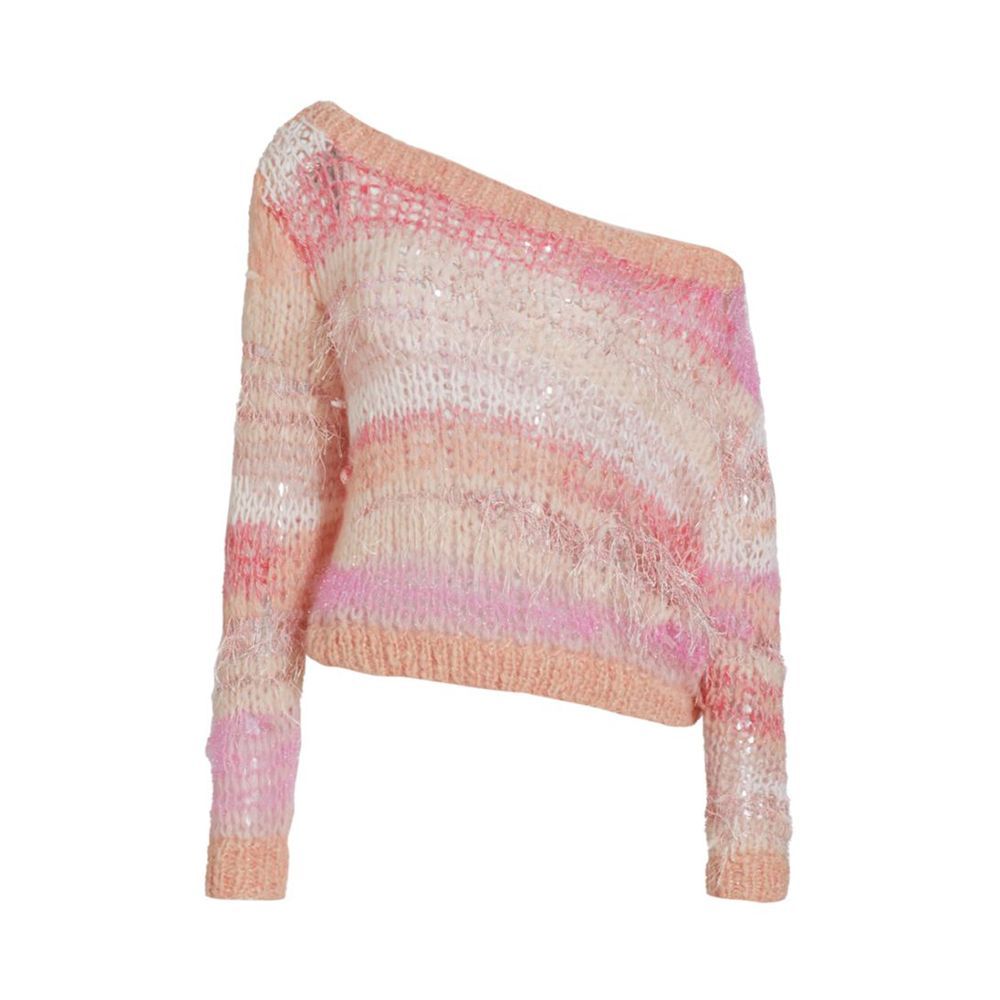 Metallic knit off-the-shoulder jumper