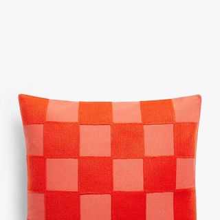 John Lewis Checkerboard Cushion, Lava