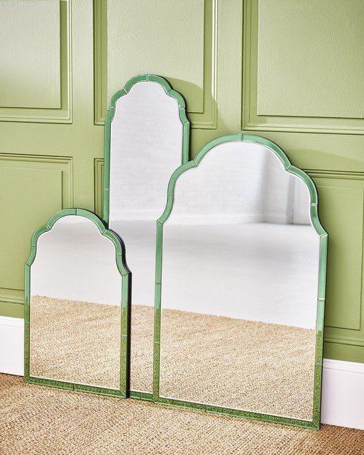 Aurora Green Glass Wall Mirror