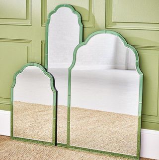 Green Aurora Glass Wall Mirror