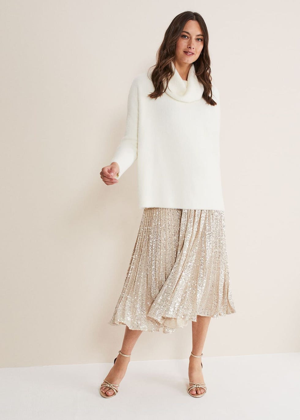 Celeste Sequin Pleat Skirt