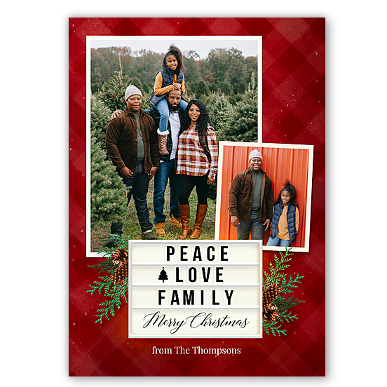 Peace Love and Family Holiday Card