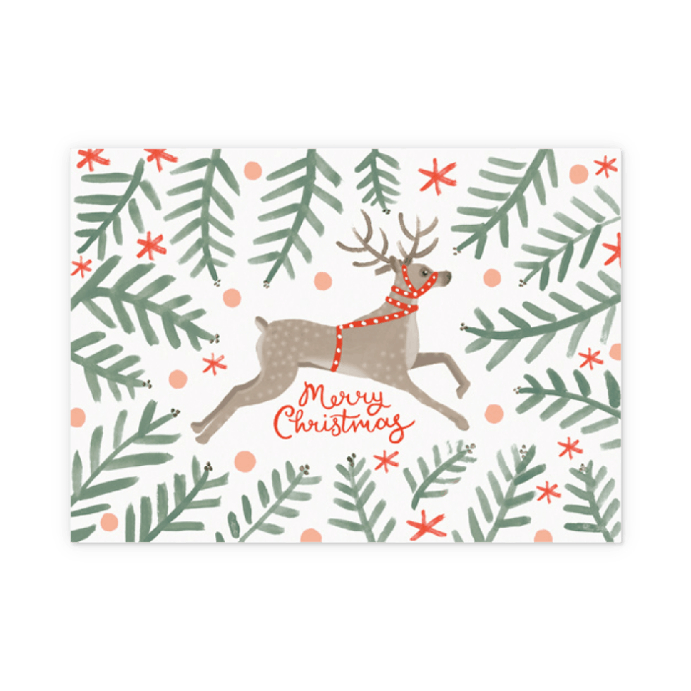 Reindeer Christmas Holiday Card
