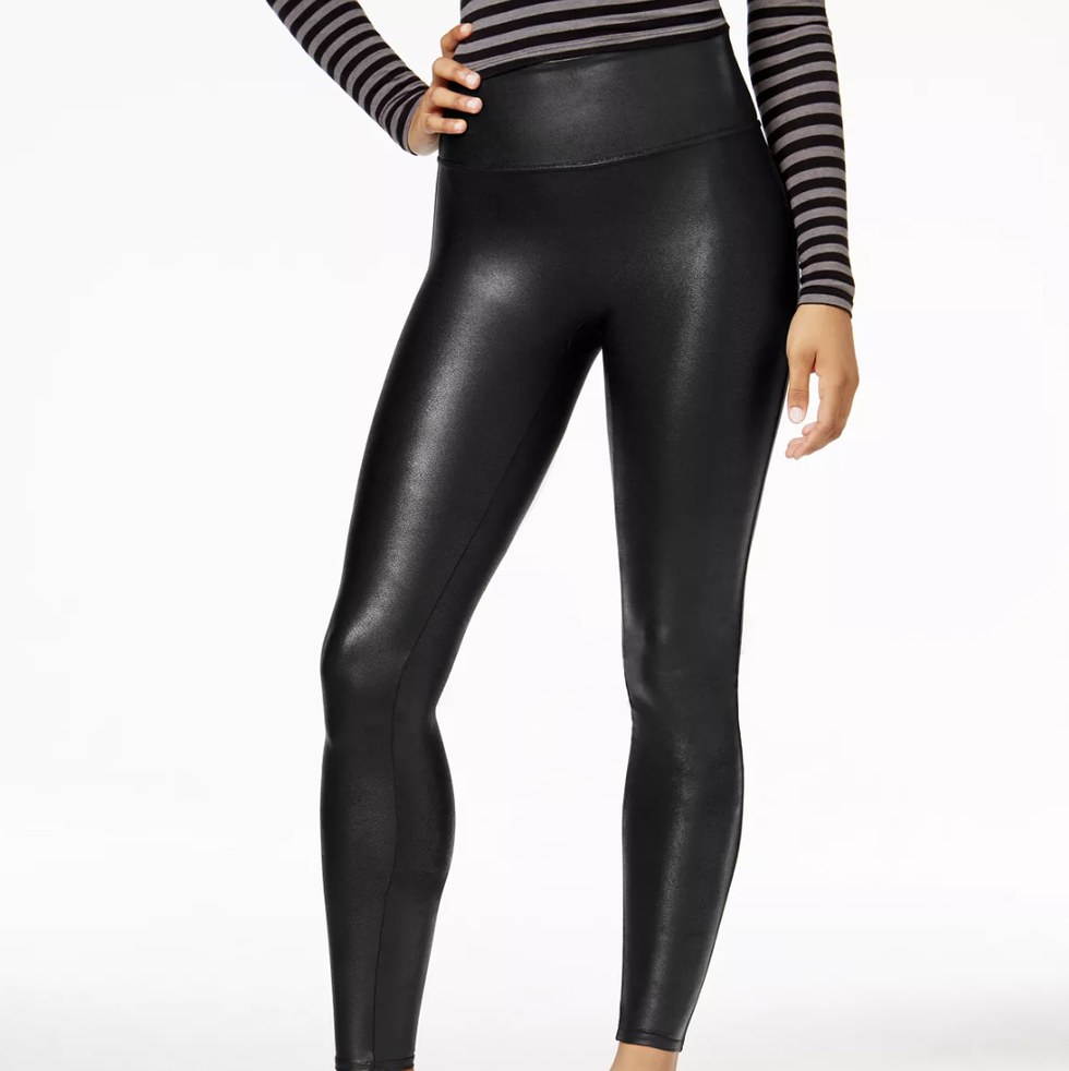 Preggo Leggings Solid Black Faux Leather Pants Size M (Maternity) - 57% off