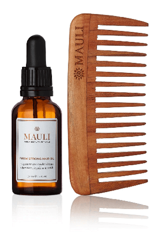 Mauli Grow Strong Hair Oil and Detangling Neem Comb