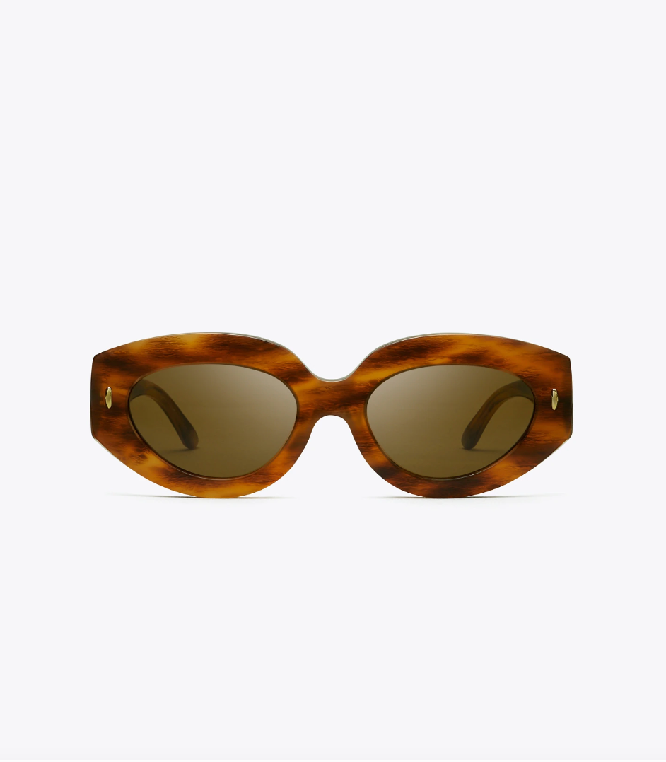 Tory Burch Kira Cat-eye Sunglasses in White