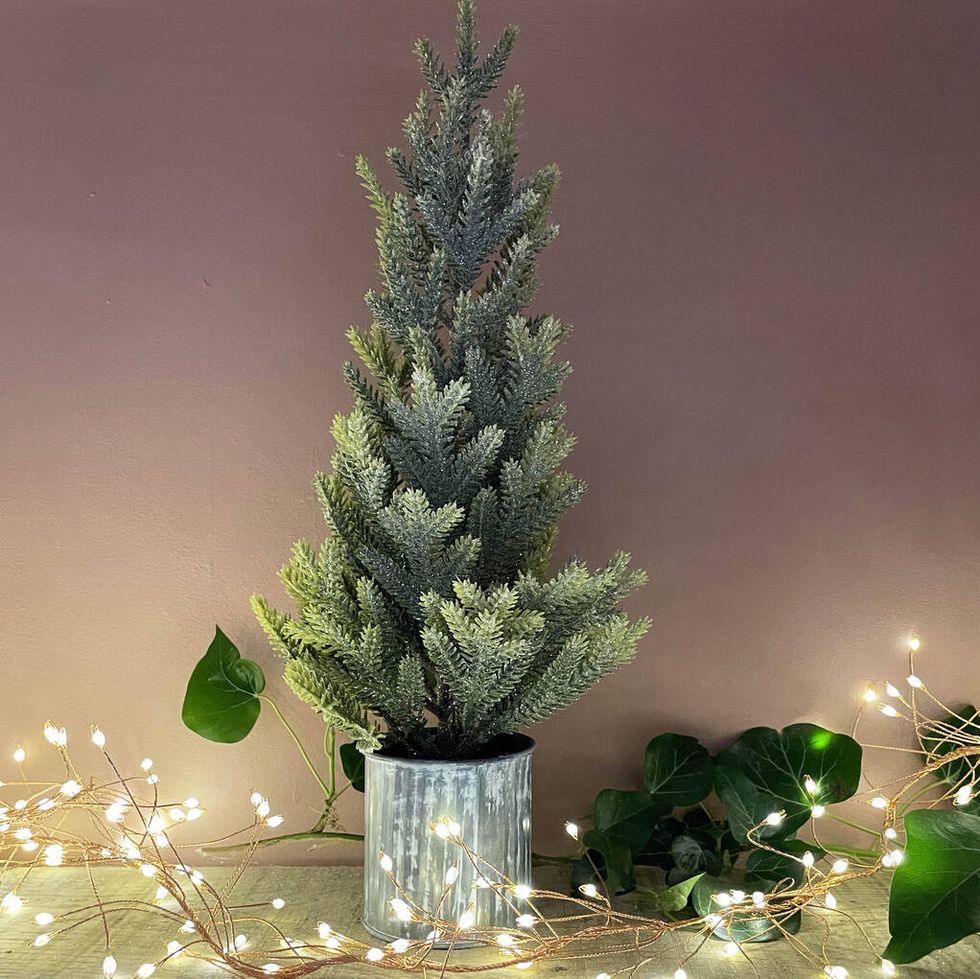 Mini Christmas Tree In Metal Pot