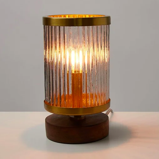 Vaso Gold Metal & Glass Table Lamp