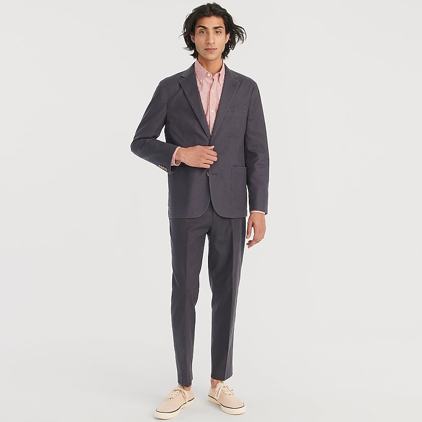 Slim-Fit Suit Jacket in Hemp-Organic Cotton