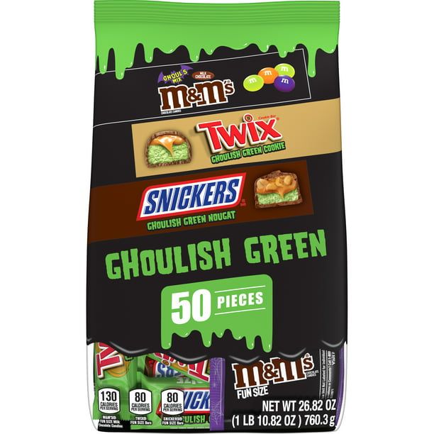 M&M's, Snickers & Twix Ghoulish Green Halloween Candy