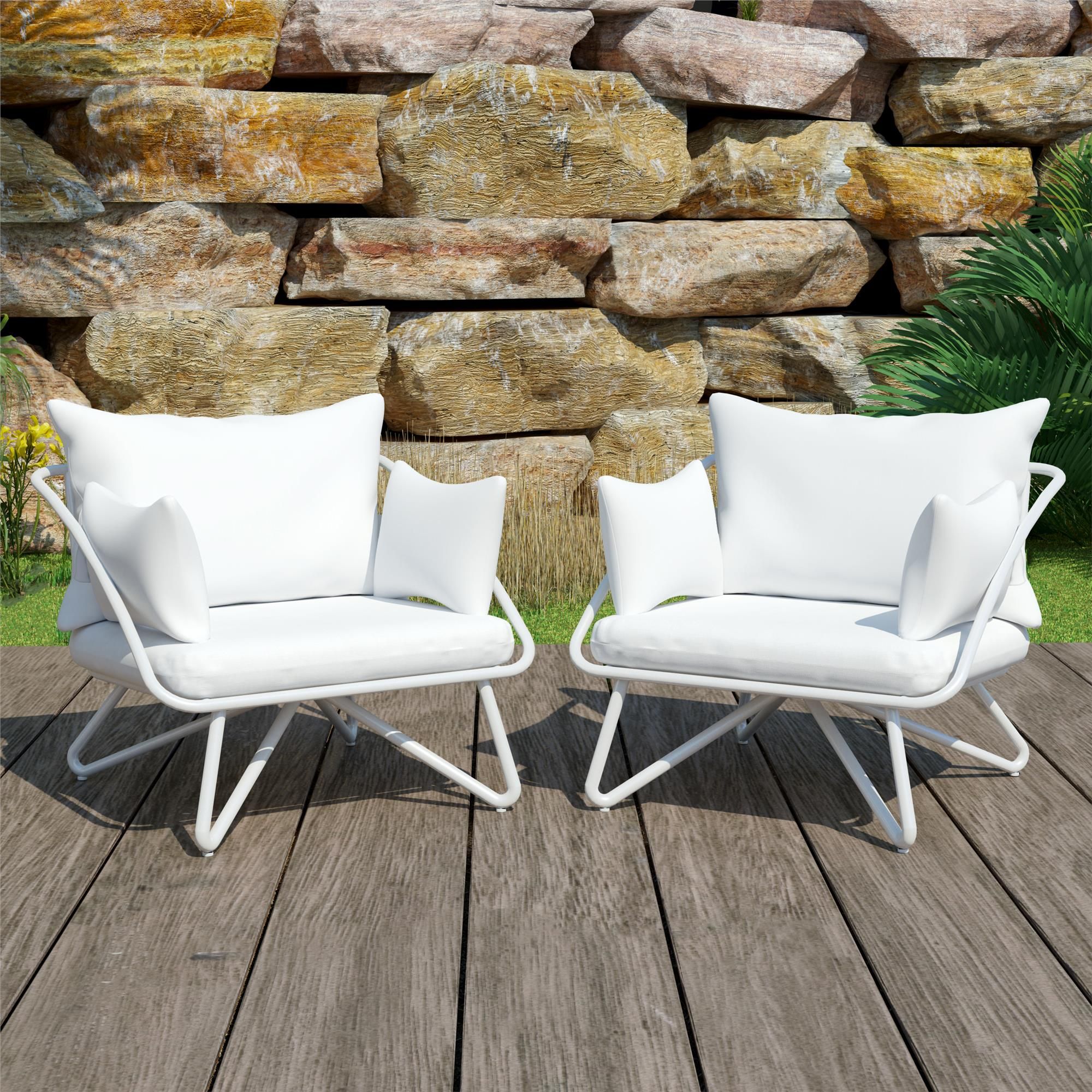 Teddi Outdoor Lounge Chairs (Set of 2)