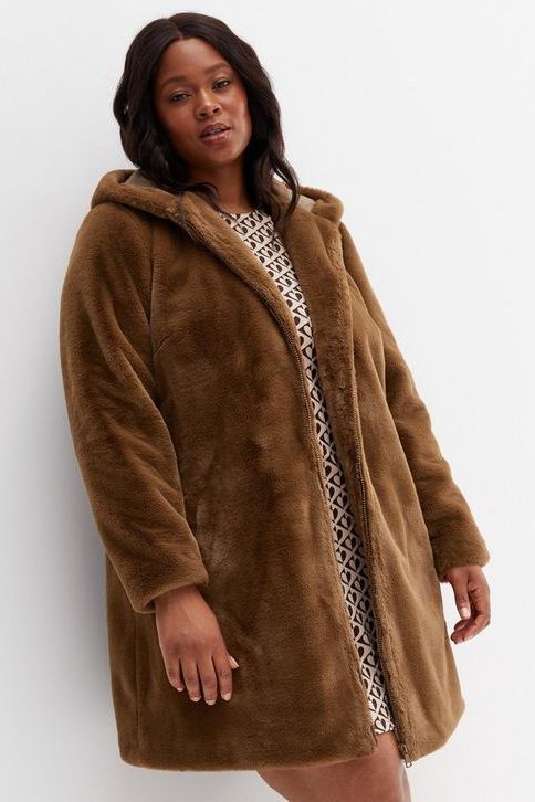 Roman Faux Fur Hooded Jacket in Natural