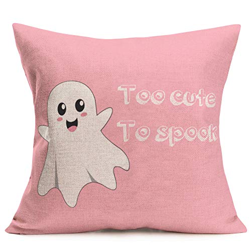 Halloween Pillow Cover Halloween BOO Pillow Pink Halloween 