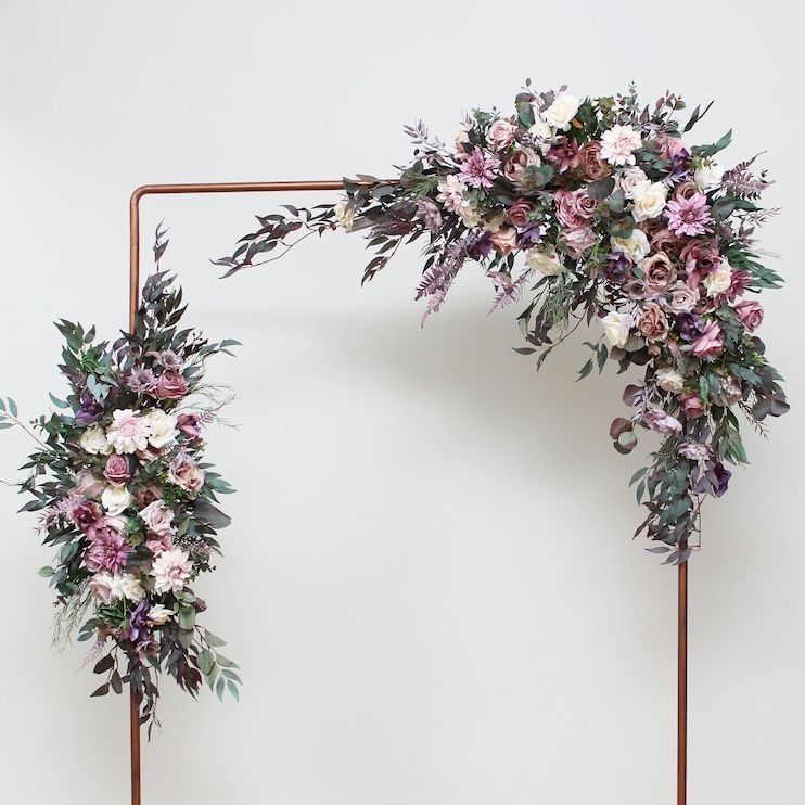 Mauve wedding Boho wedding Flower arch arrangement