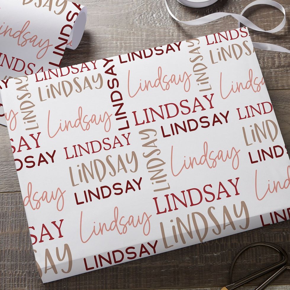 Collage Name Wrapping Paper