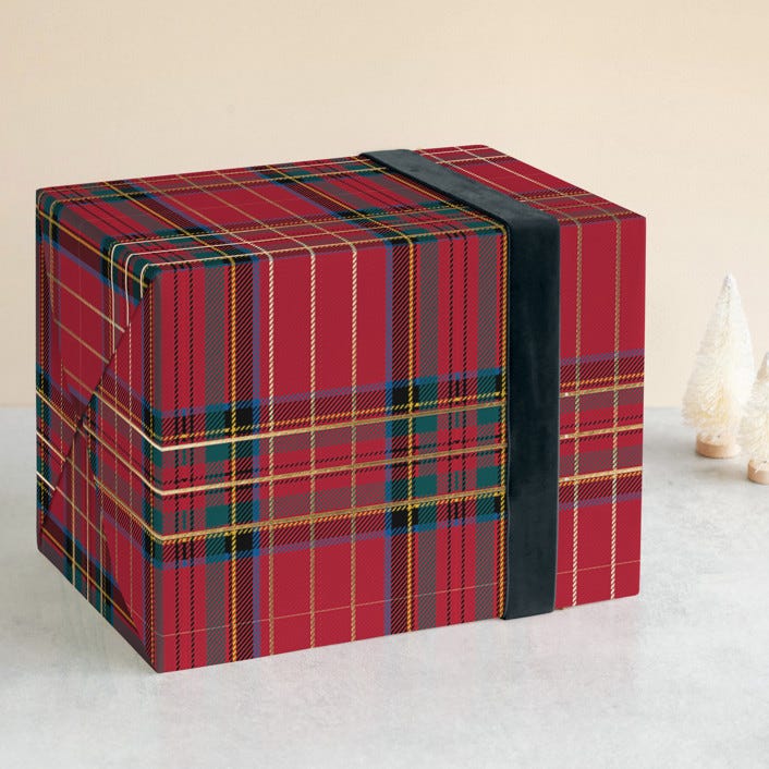 scotch plaid wrapping paper