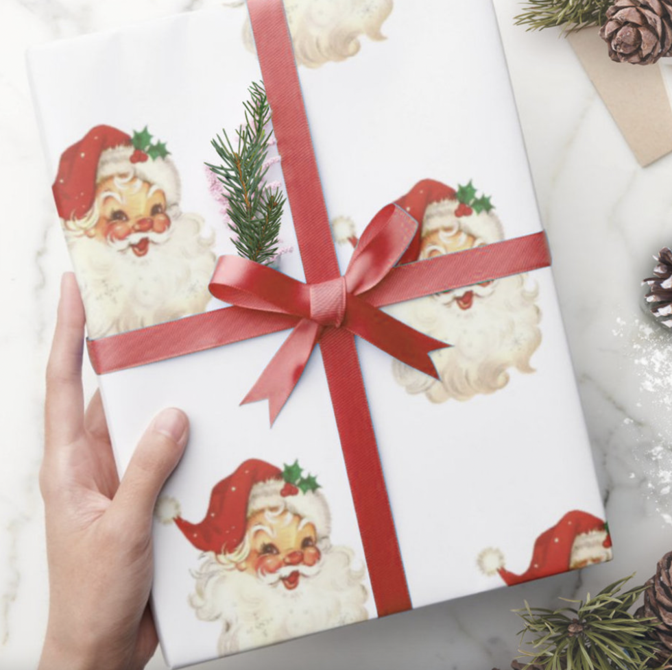 Retro Santa Face Wrapping Paper