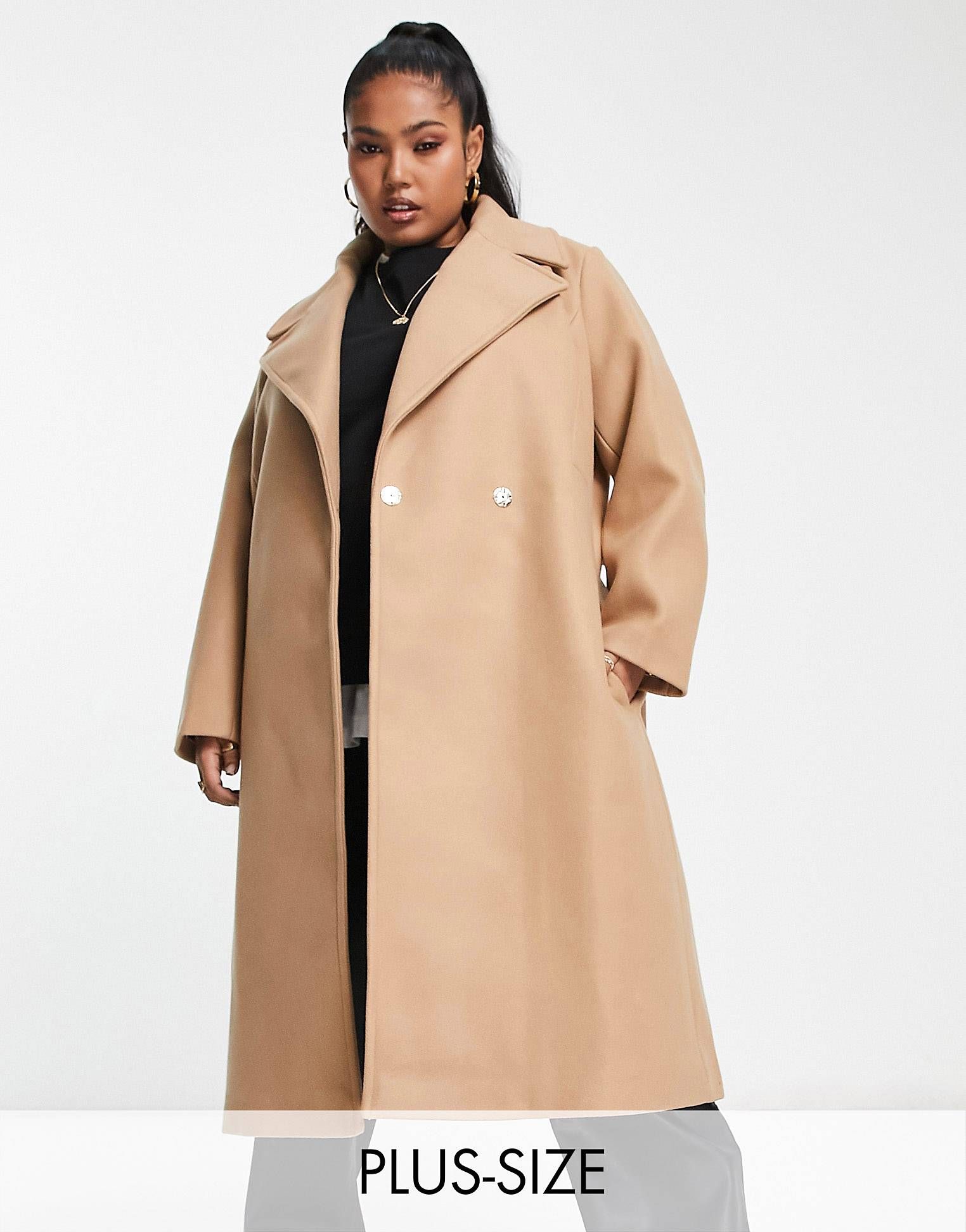 ladies belted camel coat