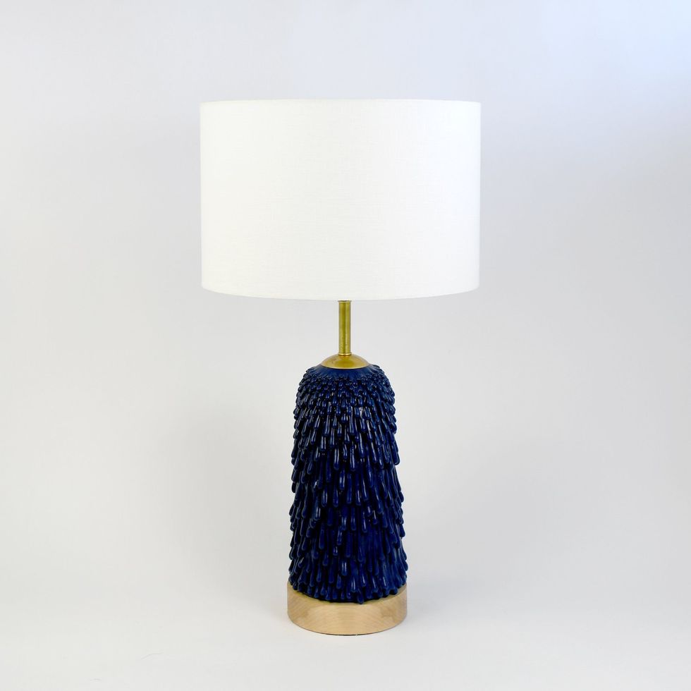 Maurice Blue Shag Lamp