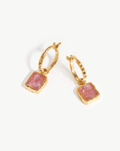 Mini Pyramid Charm Hoop Earrings, £85