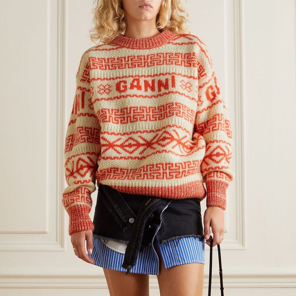 Intarsia Organic Wool Sweater