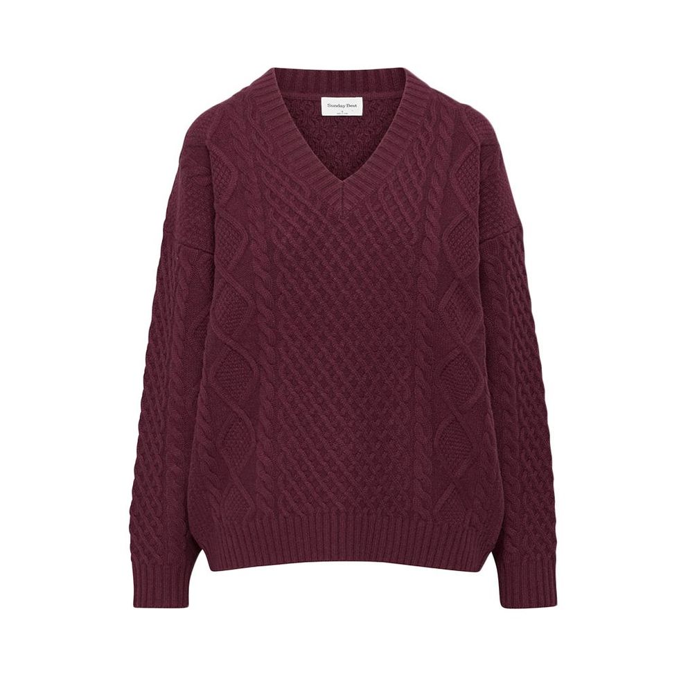 New look maroon velvet knit sweater (SOLD) Price:2250/- Length