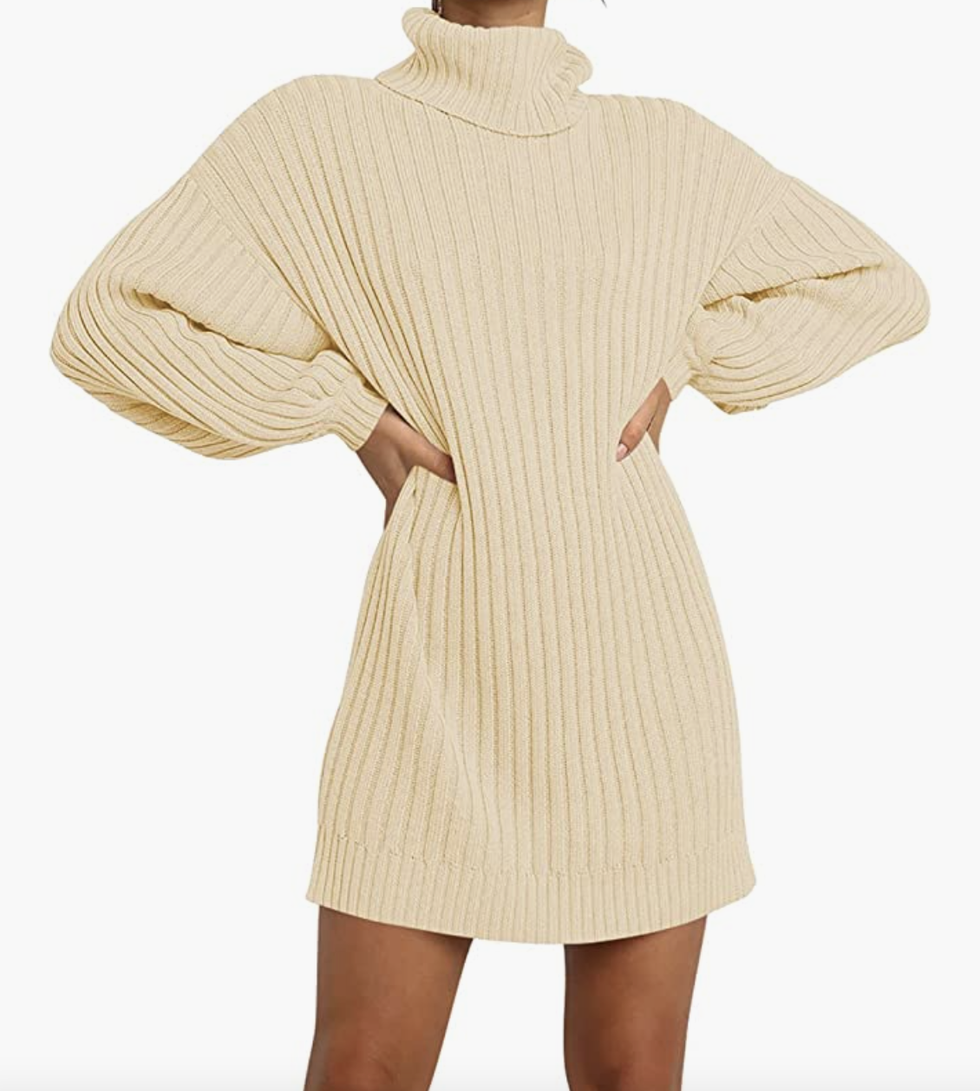 Knit Turtleneck Sweater Dress